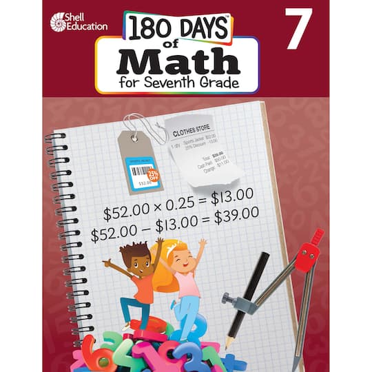 Shell Education 180 Days of Math for Seventh Grade | 11" x 8.5" | Michaels®
